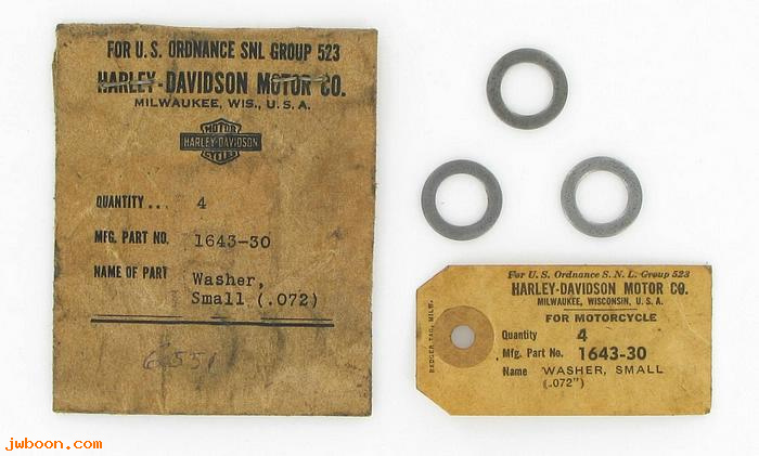    1643-30 (    6551): Washer, armature         (steel .072") - NOS - All models '30-'50
