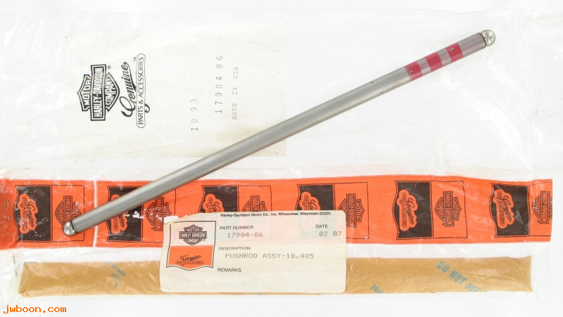   17904-86 (17904-86): Push rod    10.405 - NOS - Sportster XL 86-87. 88-90 exhaust only