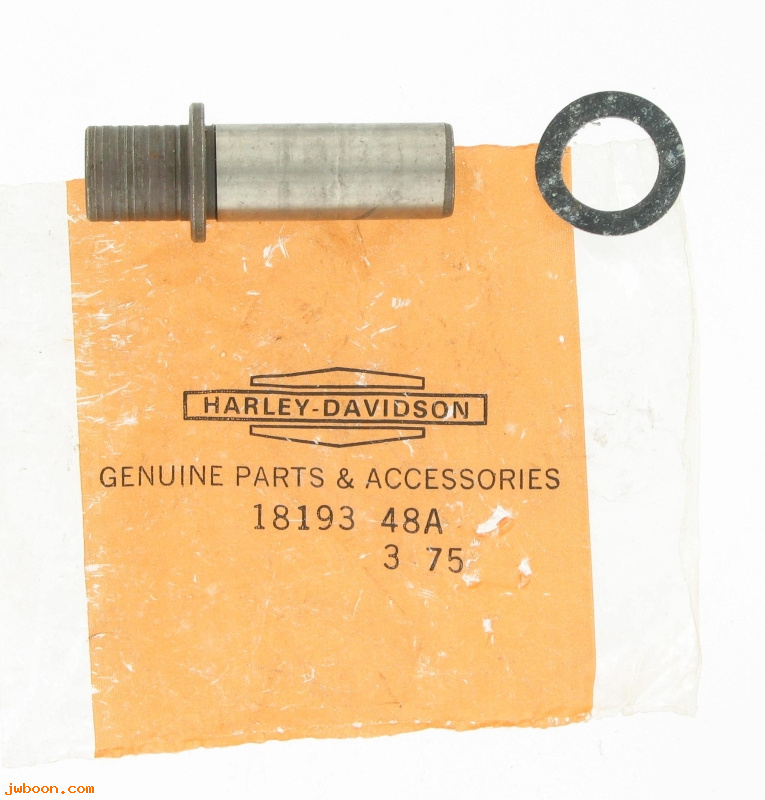   18193-48A (18193-48A): Valve guide with gasket, exhaust - steel alloy - NOS -FL,FX 48-76