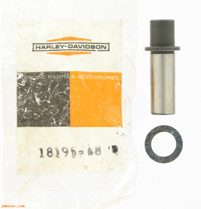   18195-48 (18195-48): Valve guide with gasket, exhaust - steel alloy - NOS -FL,FX 48-76