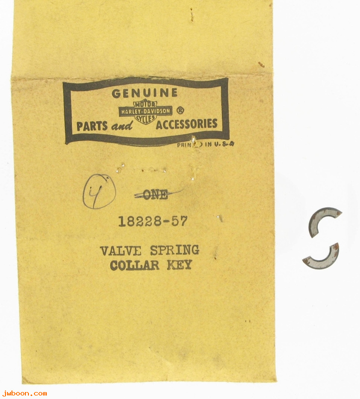   18228-57 (18228-57): Key, exhaust valve spring collar - NOS - Ironhead XL '57-early'58