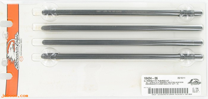   18424-06 (18424-06): Perfect fit push rod kit (4)  -.050" - NOS - Sportster, XL