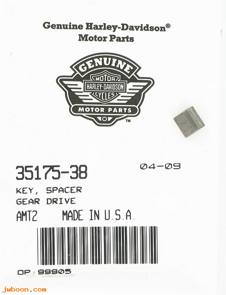    2339-38 (35175-38): Key, main gear spacer - NOS - Big Twins '38-early'77