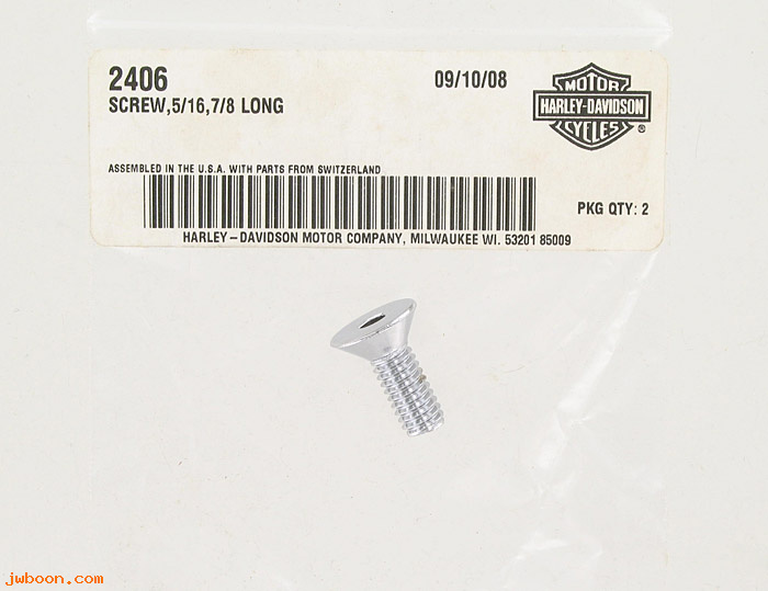       2406 (    2406): Screw, 5/16"-18 x 7/8" hex socket flat countersunk head - NOS