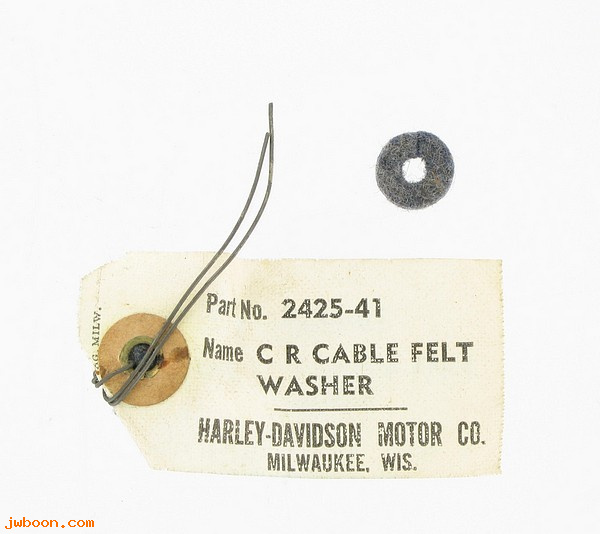    2425-41 (36983-41): Felt washer, clutch release cable - NOS - 750cc '41-'73