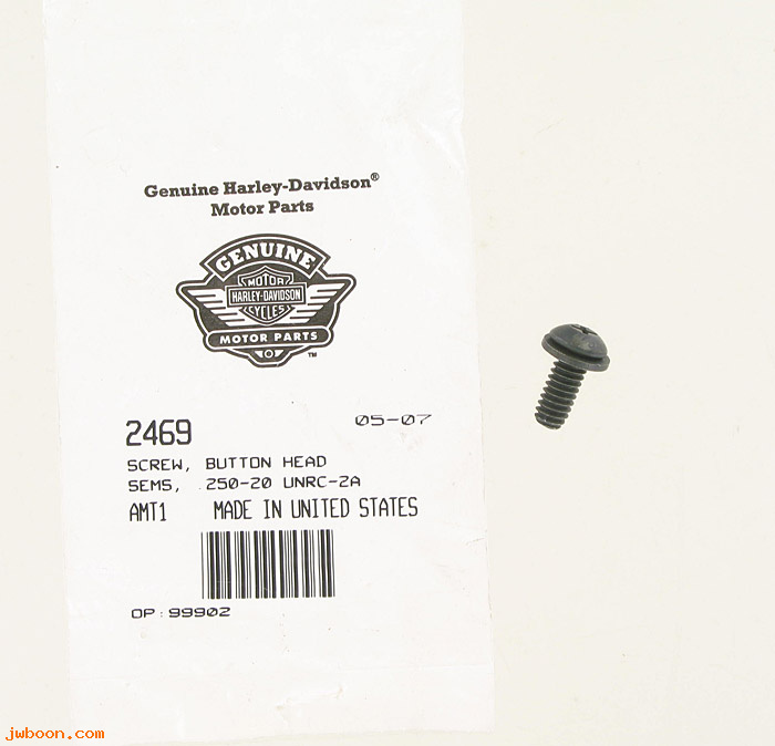       2469 (    2469): Screw, 1/4"-20 x 5/8" Phillips button head, w.washer - NOS - Dyna