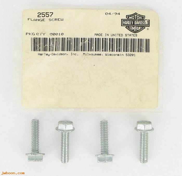       2557 (    2557): Screw, 1/4"-20 x 1" hex head, serrated flange - NOS
