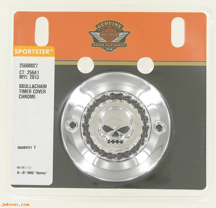   25600027 (25600027): Timer cover - Skull & Chain - NOS - Sportster, XL, XR '04-'19