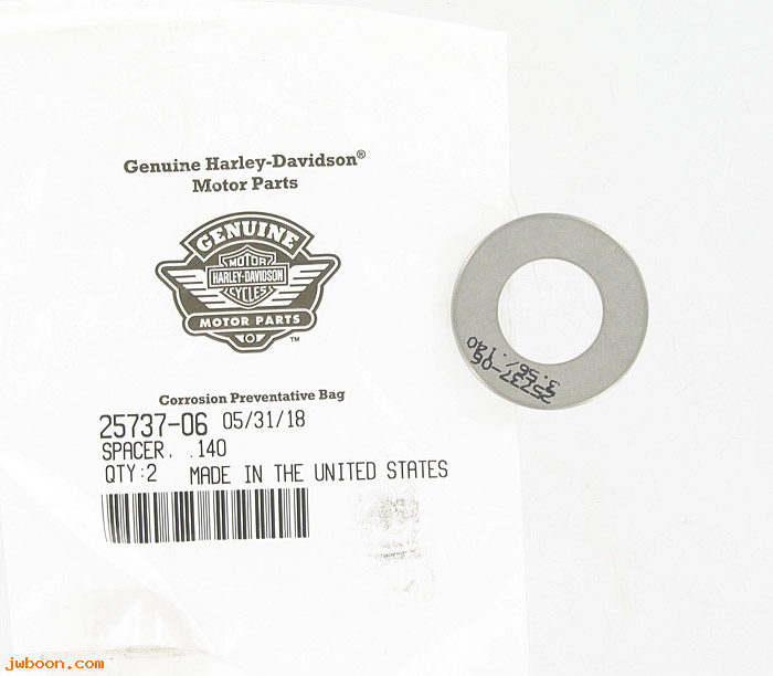   25737-06 (25737-06): Spacer  .140" - NOS - Twin Cam Dyna, FXD '06, all '07-