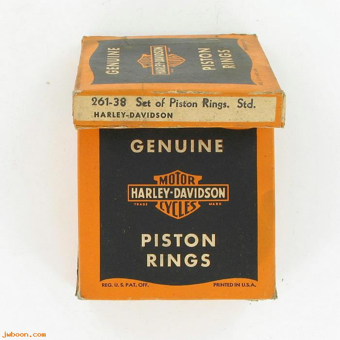    261-38 (22355-38): Ring set, piston     Std.    6 pieces - NOS - 750cc '38-'52