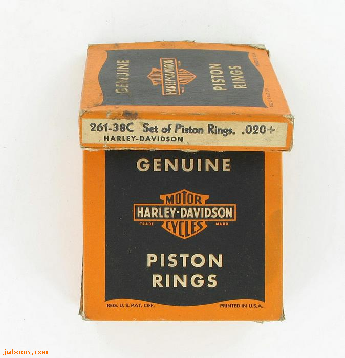     261-38C (22358-38): Ring set, piston  +.020"    6 pieces - NOS - 750cc '38-'52