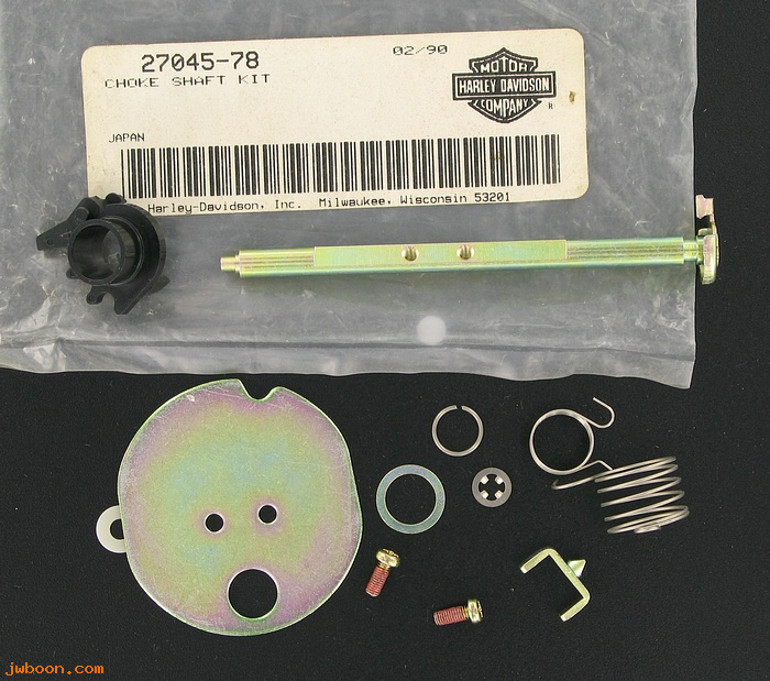   27045-78 (27045-78): Choke shaft kit-shaft,washer,clip,screws,disc-NOS-FL76-80.XL79-80