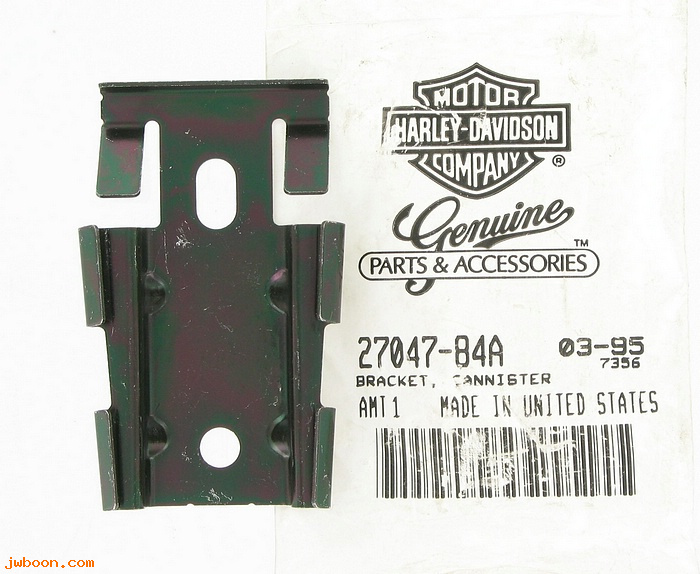   27047-84A (27047-84A): Bracket, canister - NOS - Touring, FXD, Softail, Sportster, Buell