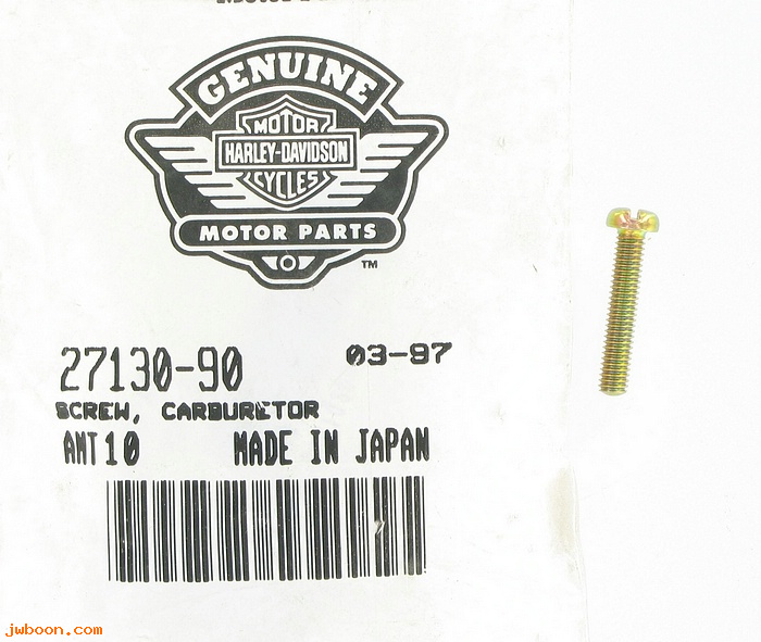   27130-90 (27130-90): Screw, carburetor - NOS - XL '92-'06. EVO, Twin Cam 90-06. Buell