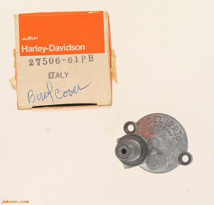   27506-61PB (27506-61PB): Cover, carburetor bowl - Dellorto - NOS - Sprint,C,H,SS '61-'68