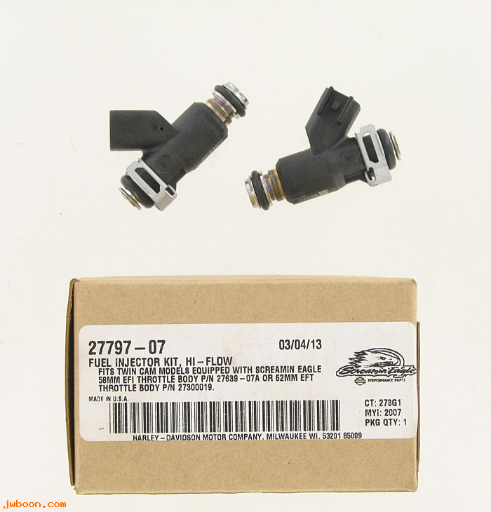   27797-07 (27797-07): High flow injector kit - NOS - Twin Cam w.SE 58mm EFI,or 62mm