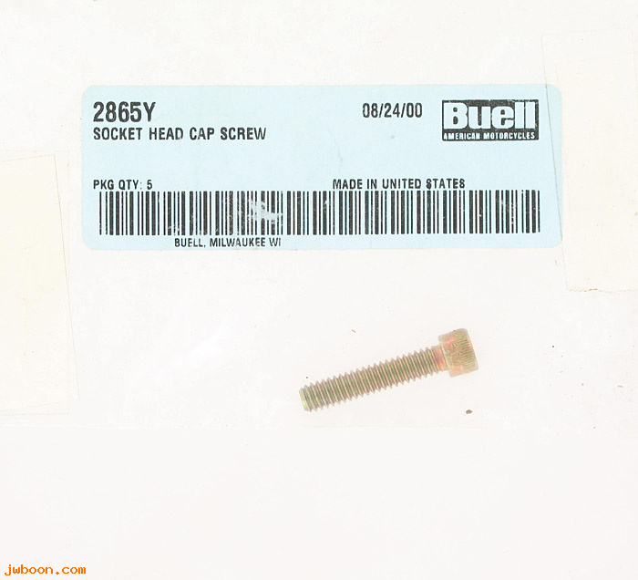       2865Y (    2865Y): Screw, 1/4"-20 x 1-1/4" hex socket head - NOS - Buell