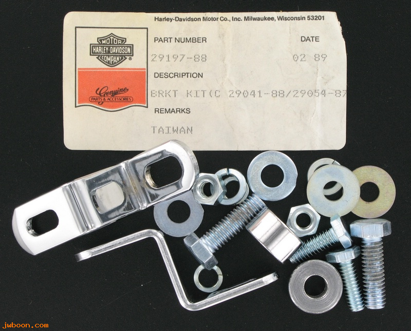   29197-88 (29197-88): Bracket kit, air cleaner mount - NOS - Evo Sportster, XL '86-'87
