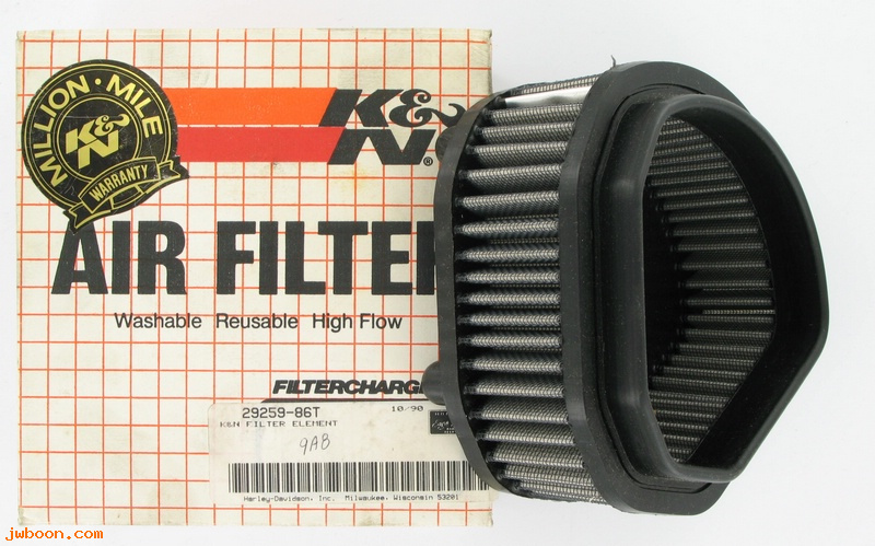   29259-86T (29259-86): K&N air filter element  "Eagle Iron" - NOS - Big Twins '86-'89