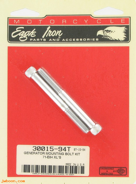   30015-94T (30013-71): Generator mtg. bolt kit, Allen - NOS - Sportster, XL's '71-e'84