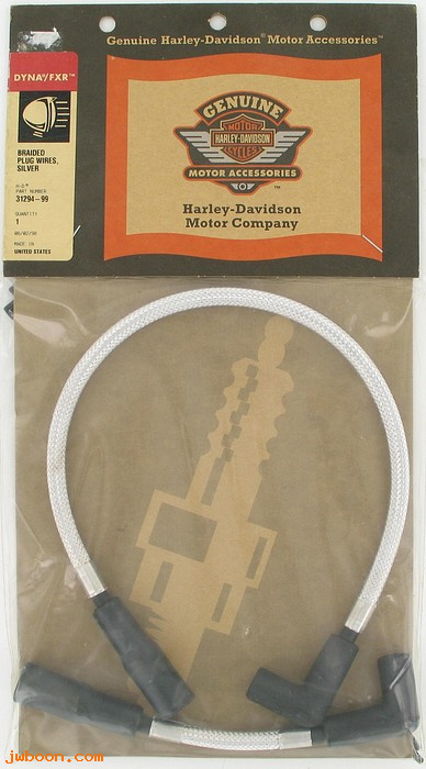   31294-99 (31294-99): Braided plug wire kit  -  silver - NOS - FXD, Dyna