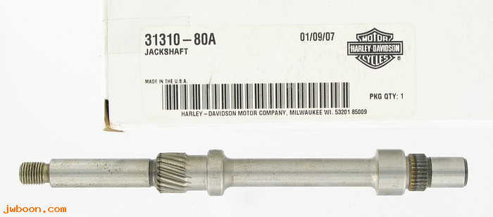   31310-80A (31310-80A): Starter shaft - NOS - Shovelhead FLH-80, FXB, FXSB, FXWG