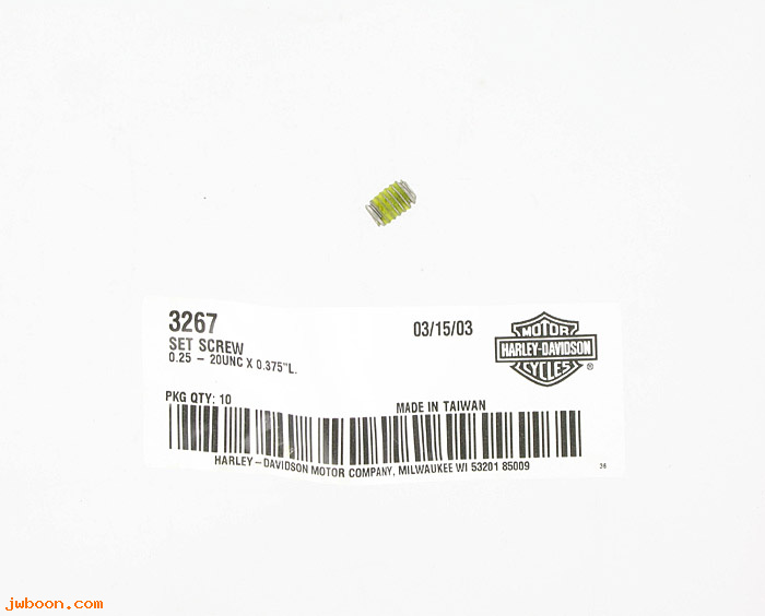       3267 (    3267): Set screw, 1/4"-20 x 3/8" - w.lockpatch - NOS