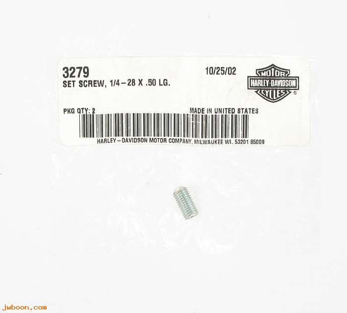       3279 (    3279): Set screw, 1/4"-28 x 1/2" - NOS