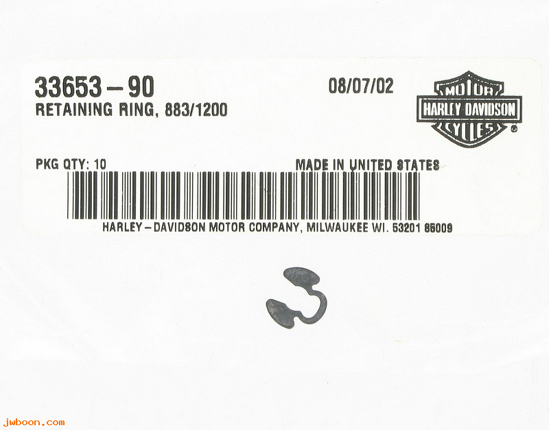  33653-90 (33653-90): Retaining ring,detent arm - NOS - Sportster XL 91-03. Buell 95-02