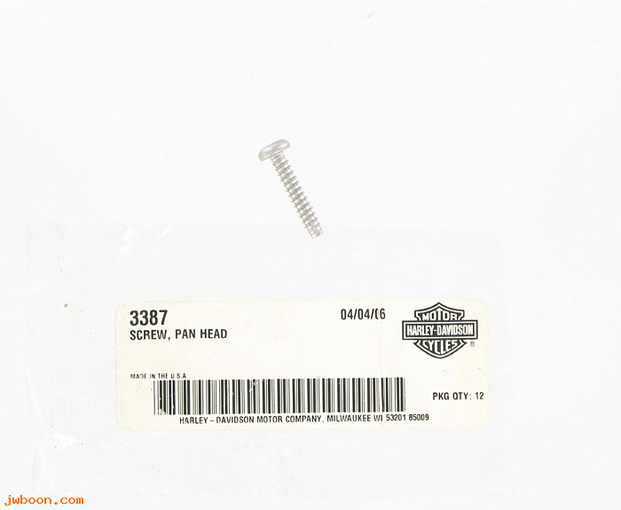       3387 (    3387): Screw, no.10 x 1" Torx pan head - NOS