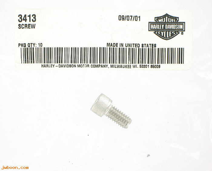       3413s (    3413): Screw, 5/16"-18 x 5/8" hex socket head - NOS - FL, FLH, XL, FX