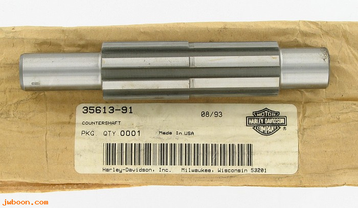   35613-91 (35613-91 / 35613-84A): Countershaft, new style - NOS - Sportster XL's late'84-90