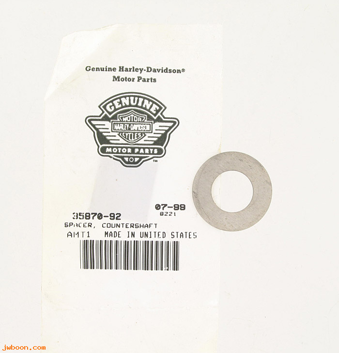   35870-92 (35870-92): Spacer, countershaft  .035" - NOS - Sportster XR750 '89-