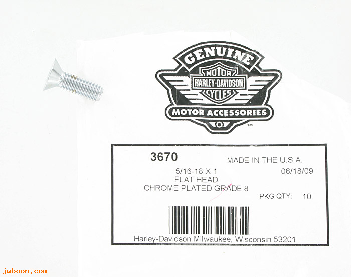      3670 (    3670): Screw, 5/16"-18 x 1" hex socket flat countersunk head - grade 8