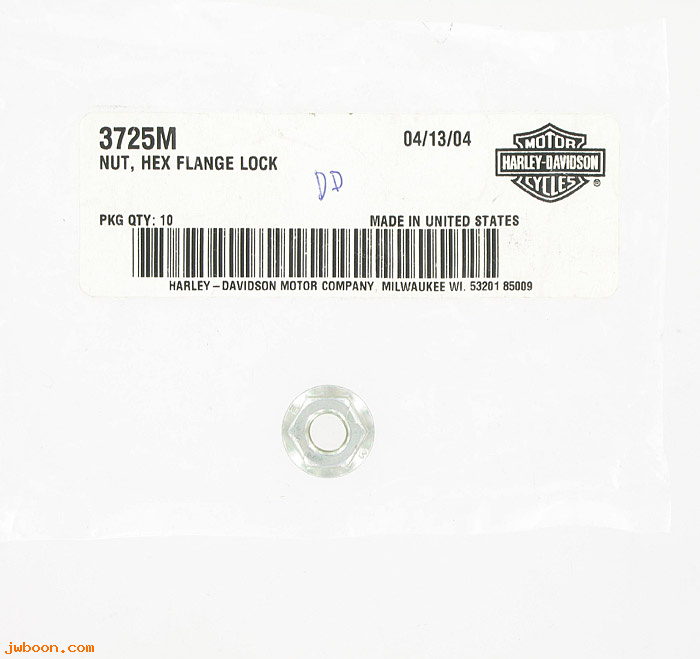       3725M (    3725M): Nut, M8 x 1.25 hex flange top lock - NOS - V-rod