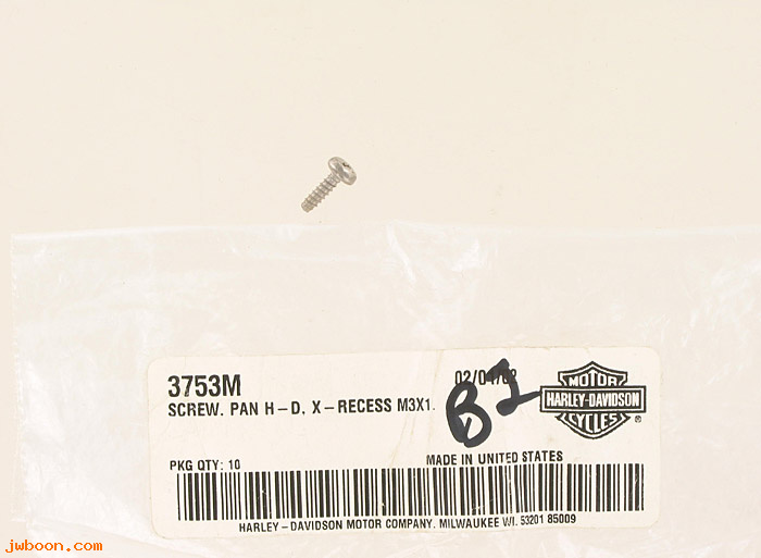       3753M (    3753M): Screw, M3 pan head x-recess - NOS - V-rod