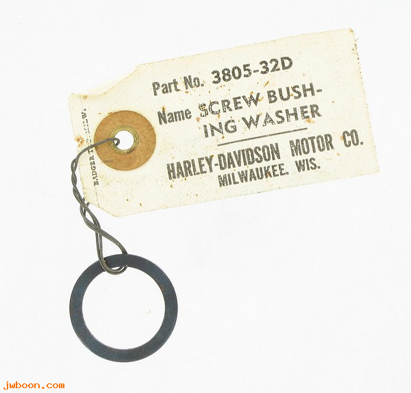    3805-32D (60650-32): Washer, screw plug - NOS - VL '32-'36. 750cc '32-'73