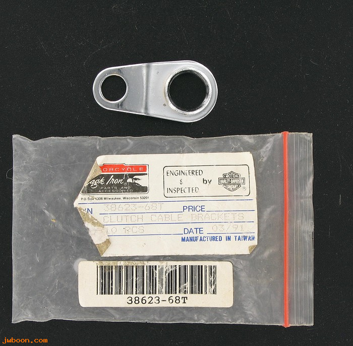   38623-68T (38623-68): Plate,cable guide/bracket,clutch cable Eagle Iron, NOS - FL,FX,XL