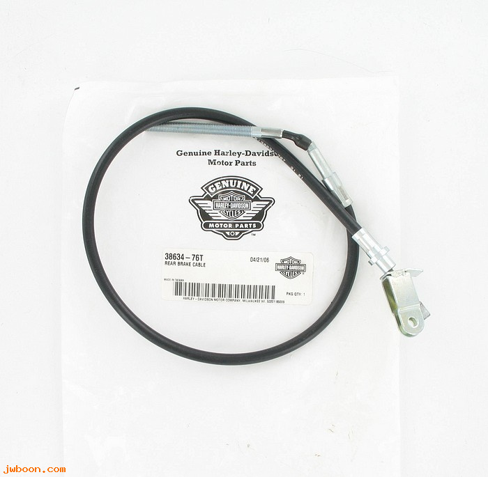   38634-76T (38634-76): Rear brake cable - NOS - Sportster Ironhead XL, XLCH '77-'78