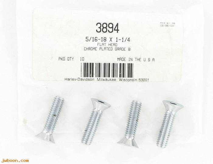       3894 (    3894): Screw, 5/16"-18 x 1-1/4" hex socket flat counters. head - grade 8