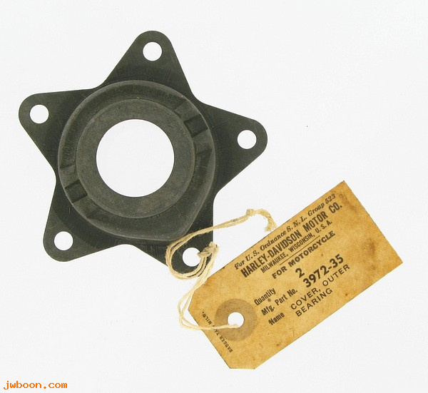    3972-35 (43566-35): Cover, outer bearing - NOS - 750cc 35-66. Big Twins 36-66