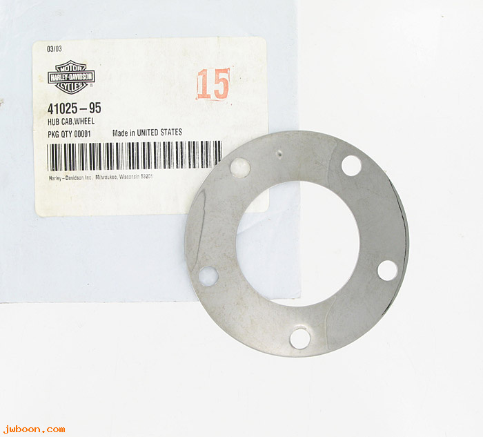   41025-95 (41025-95): Hub plate - front wheel - NOS -Softails '87-'95