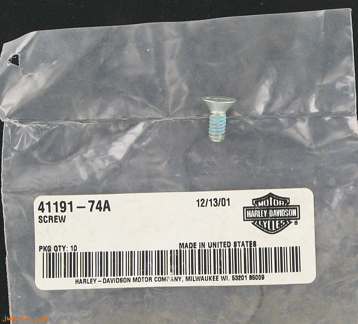   41191-74A (41191-74A): Screw, 1/4"-20 x 5/8" hex socket countersunk flat head wlockpatch