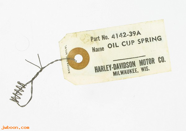    4142-39A (45107-39): Spring, oil cup - NOS - Springer forks -  Liberator onderdelen