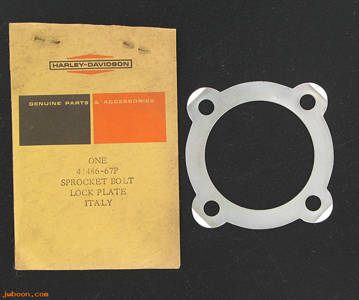   41486-67P (41486-67P): Lock plate, sprocket bolt - NOS - Aermacchi M-50 67-72. Z-90 1973