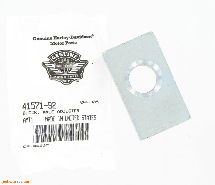   41571-92 (41571-92): Block, axle adjuster - NOS - Dyna, FXD '93-'05
