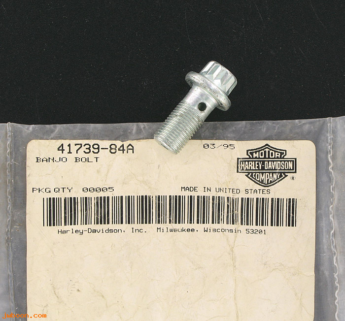   41739-84A (41739-84A): Banjo bolt - front brake line - NOS - XL 84-03. FXST.FX.FXR.Buell