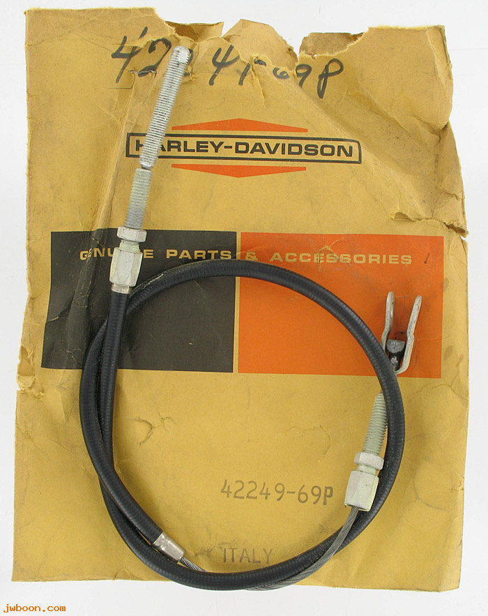   42249-69P (42249-69P): Rear brake cable assy. - NOS - Aermacchi Rapido, ML, MLS125 1969