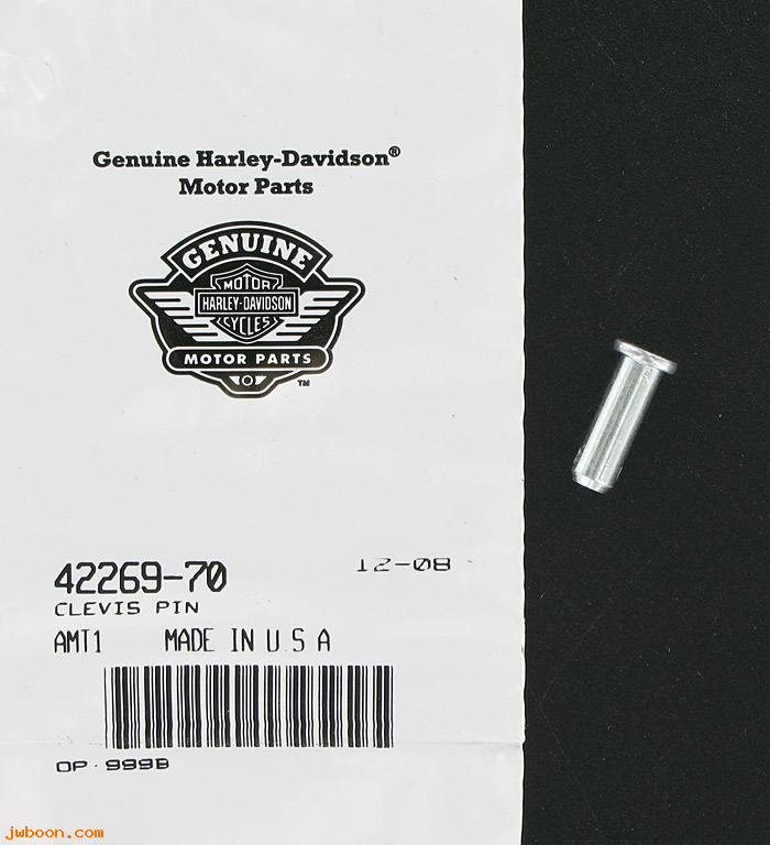   42269-70 (42269-70): Clevis pin,backing plate hose/brake cable,pedal end, NOS-FL 70-84