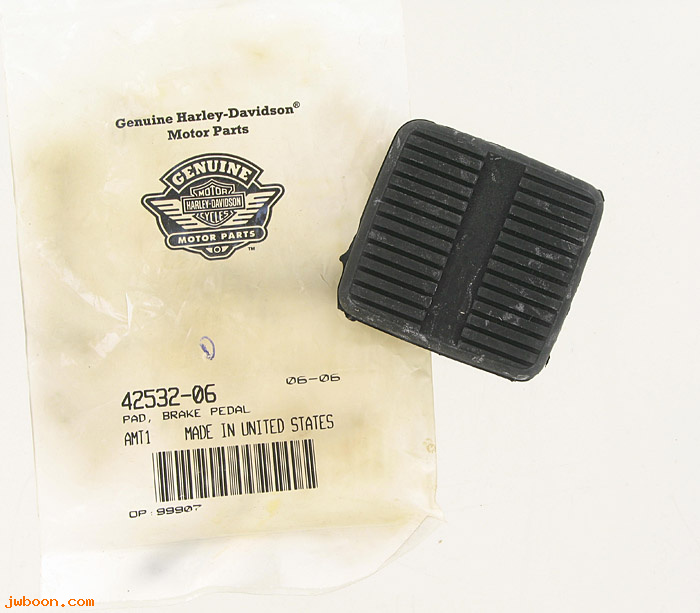   42532-06 (42532-06): Pad - brake pedal - NOS - Softail. Dyna, FXD